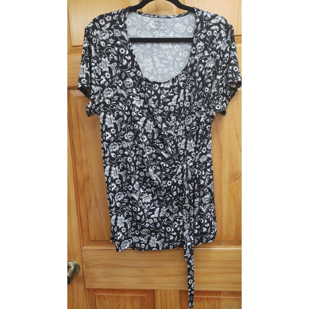 Women's Maternity 1X Tops Shirts Short Sleeve Wrap V Neck Nursing Maternity